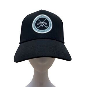 Callaway Black Trucker Hat With Patch Logo Snapback Closure Mesh Back
